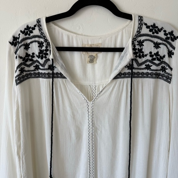 Denim & Supply Ralph Lauren Gauzy Cotton Southwestern Embroidered Boho Tunic Top - Picture 5 of 8